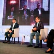 Gerardo Morales, Gustavo Sáenz y Raúl Jalil expusieron en el ciclo Democracia y Desarrollo organizado por Clarín (Foto: Clarín - Andrés D'Elia).